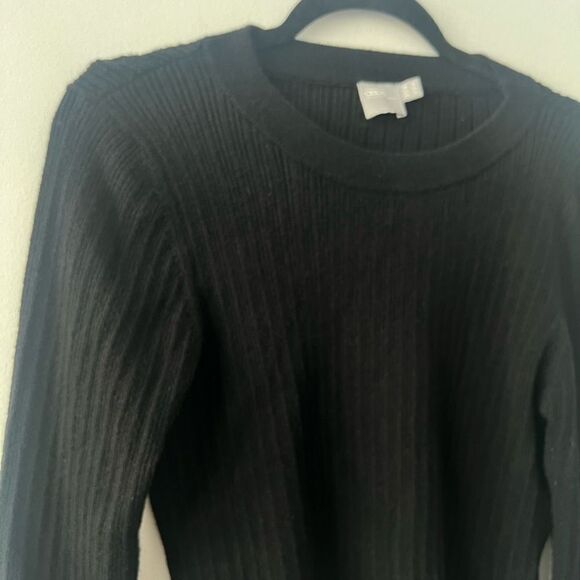 Asos Womens Black Ribbed Knit Crew Neck Sweater Size 12 - Picture 3 of 7